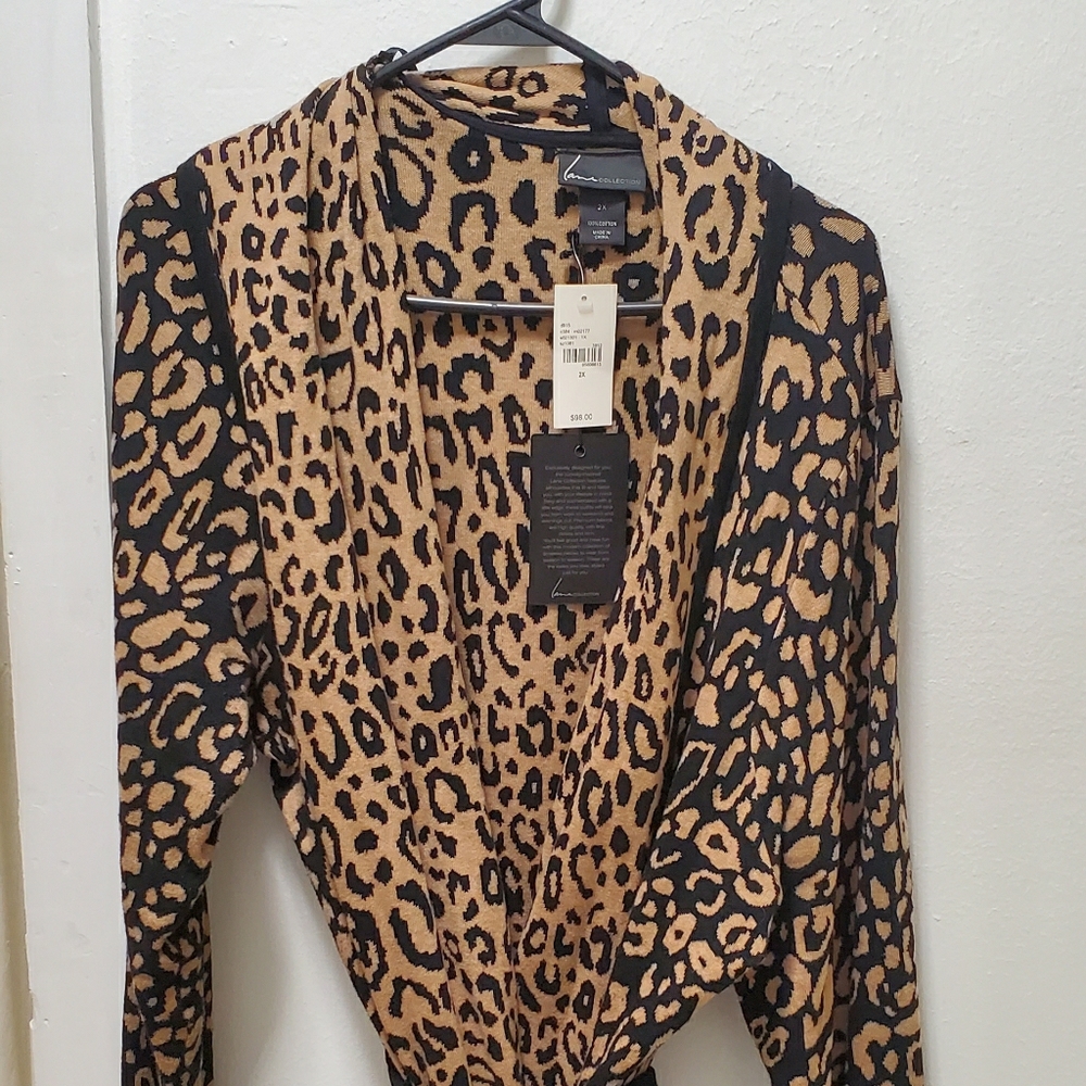 Lane Bryant Leopard/Cheetah Print Cardigan